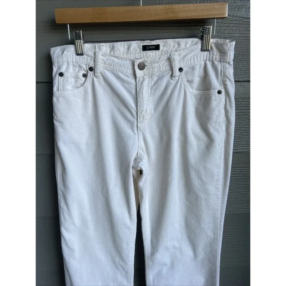 Vintage J Crew Corduroy Pants Womens 4 Short Bootcut Ivory Flare Preppy Cotton - Picture 2 of 8